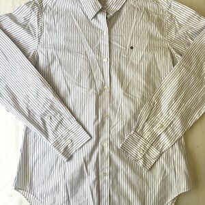 Jupe By Jackie Womens Hand Embroidered Button Up Blouse Top Blue Size Large